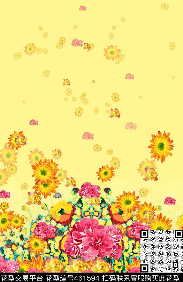 定位花花卉时尚数码印花华亿平台下载（图片编号: 461594） - 瓦栏（Walan）