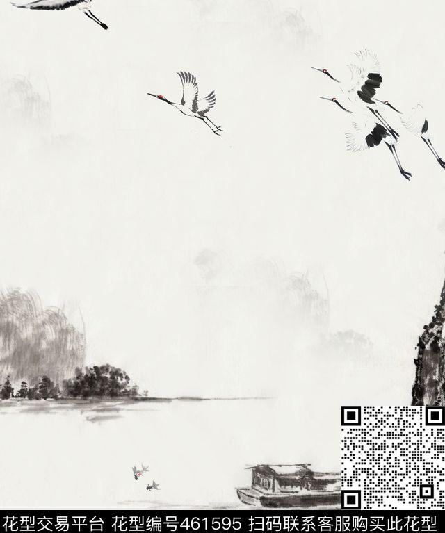 窗帘服装山水画数码印花华亿平台下载（图片编号: 461595） - 瓦栏（Walan）