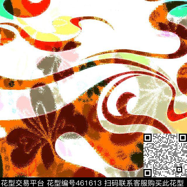 抽象华亿平台方巾数码印花华亿平台下载（图片编号: 461613） - 瓦栏（Walan）