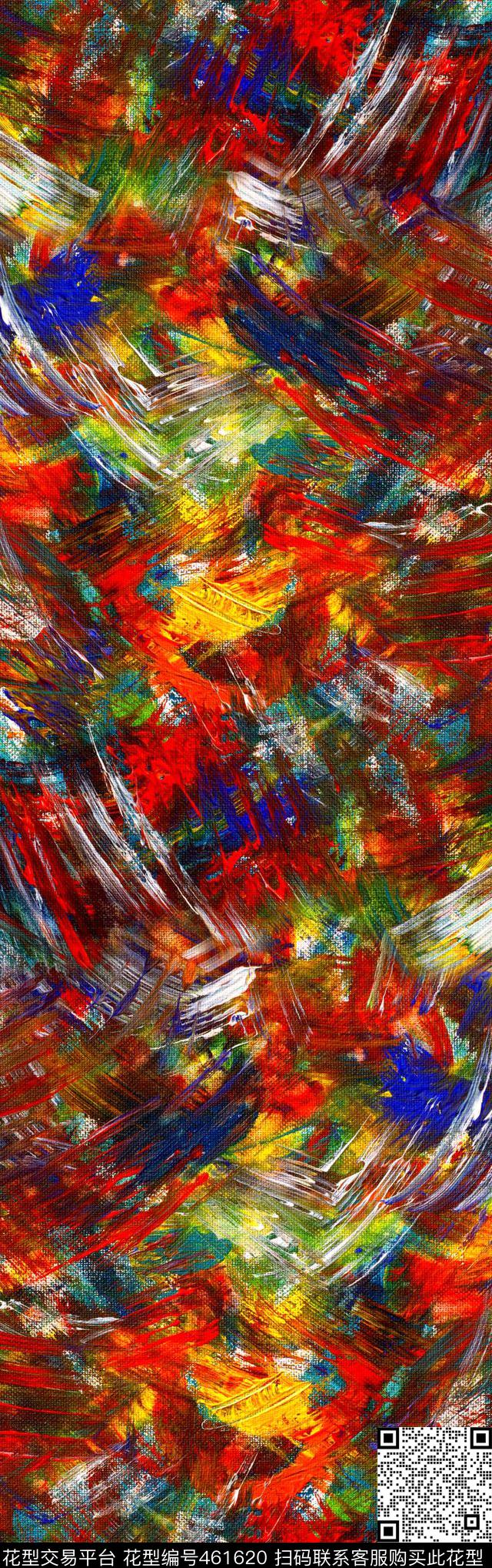 抽象肌理几何五彩色数码印花华亿平台下载（图片编号: 461620） - 瓦栏（Walan）
