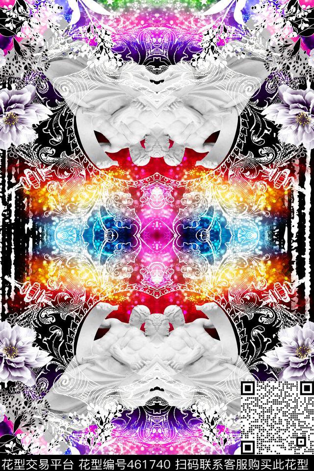 雕塑花卉花纹数码印花华亿平台下载（图片编号: 461740） - 瓦栏（Walan）