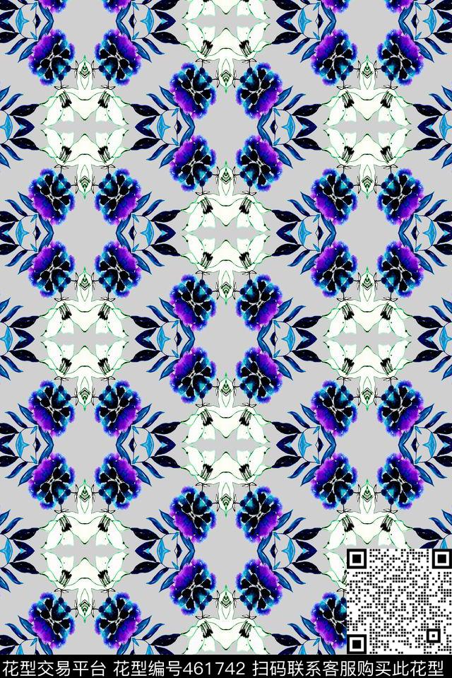 民族花卉水彩数码印花华亿平台下载（图片编号: 461742） - 瓦栏（Walan）