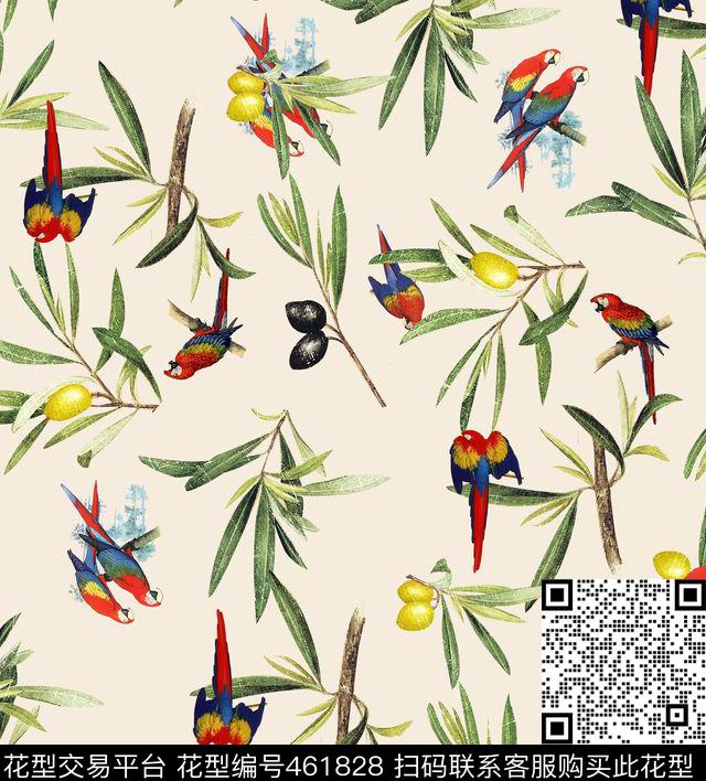 动物复古流行时尚数码印花华亿平台下载（图片编号: 461828） - 瓦栏（Walan）