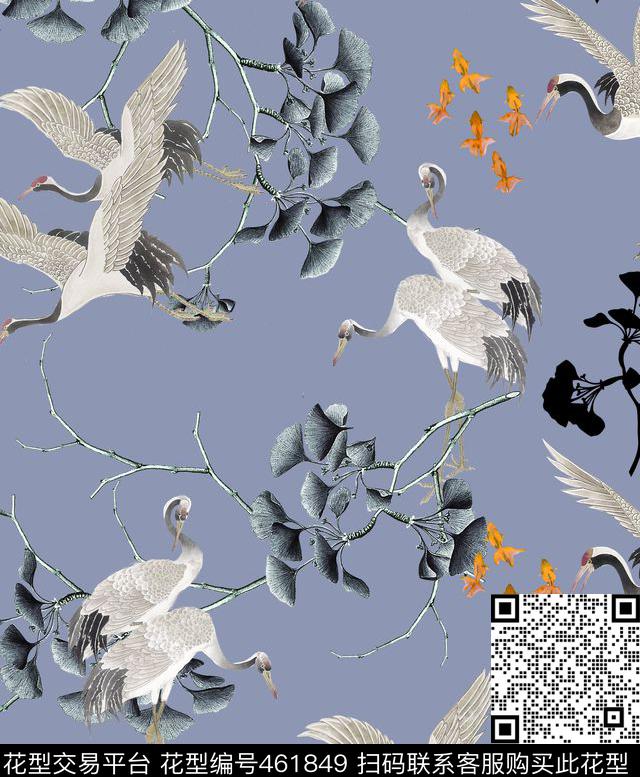 流行时尚秋冬中国风数码印花华亿平台下载（图片编号: 461849） - 瓦栏（Walan）