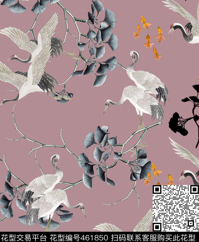 流行时尚秋冬中国风数码印花华亿平台下载（图片编号: 461850） - 瓦栏（Walan）