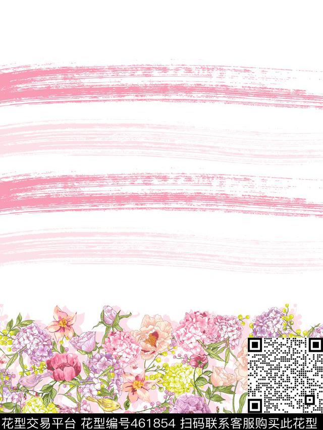 蝴蝶花朵花卉传统印花华亿平台下载（图片编号: 461854） - 瓦栏（Walan）