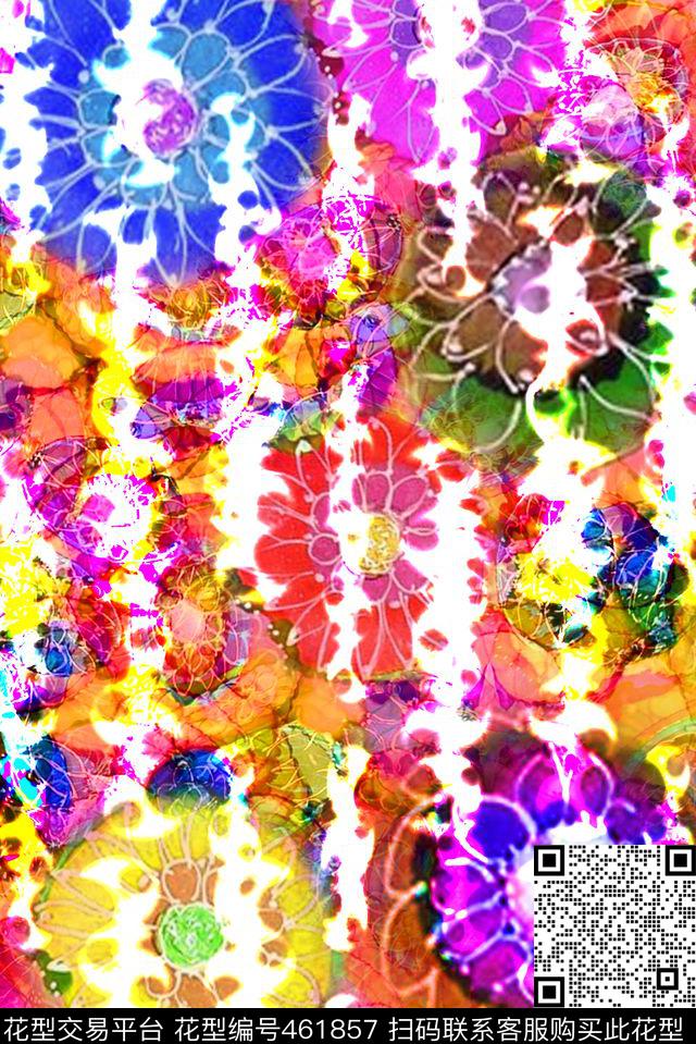 淡雅女裙女装数码印花华亿平台下载（图片编号: 461857） - 瓦栏（Walan）