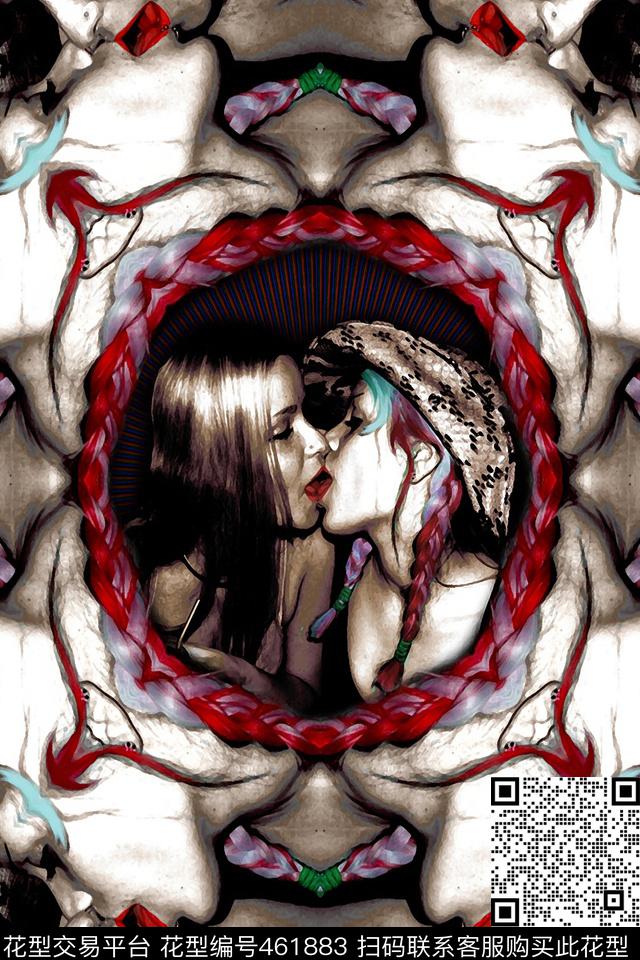 T恤人物时尚潮流数码印花华亿平台下载（图片编号: 461883） - 瓦栏（Walan）