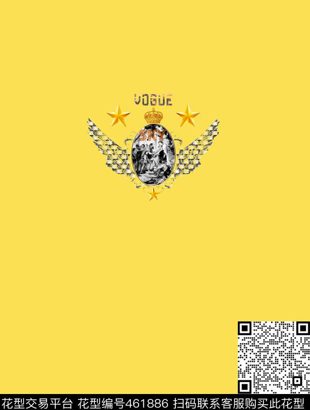 时尚休闲翅膀皇冠数码印花华亿平台下载（图片编号: 461886） - 瓦栏（Walan）