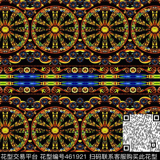 车轮欧式欧式条纹数码印花华亿平台下载（图片编号: 461921） - 瓦栏（Walan）