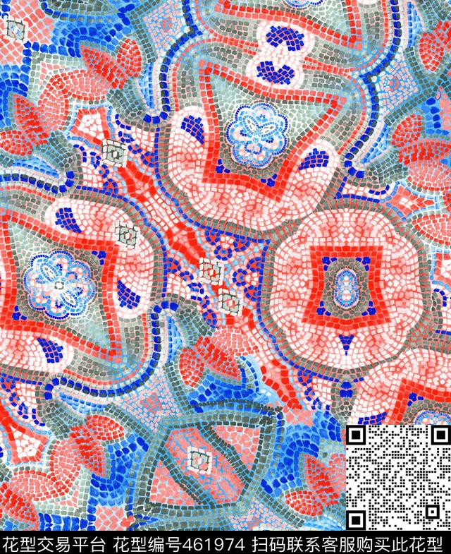 流行时尚简单清晰大方传统印花华亿平台下载（图片编号: 461974） - 瓦栏（Walan）