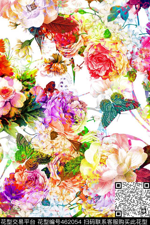 花卉沙发炫彩数码印花华亿平台下载（图片编号: 462054） - 瓦栏（Walan）