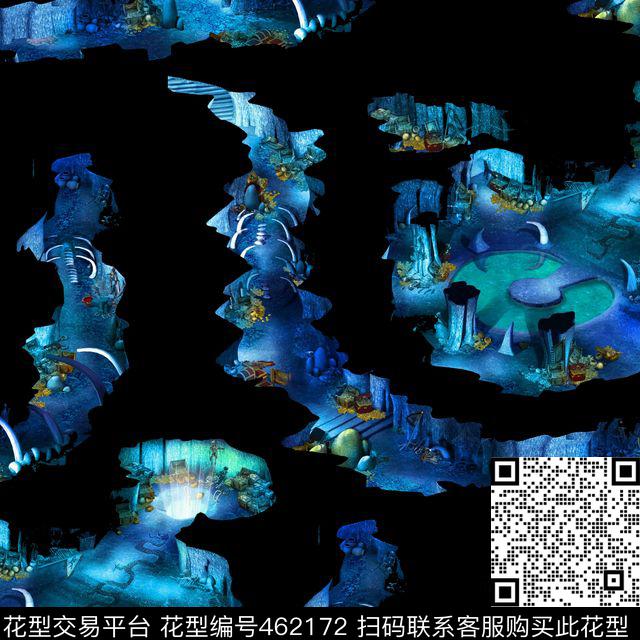 复古自然景观数码印花华亿平台下载（图片编号: 462172） - 瓦栏（Walan）