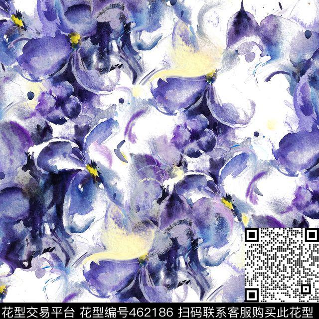 潮流复古花朵数码印花华亿平台下载（图片编号: 462186） - 瓦栏（Walan）