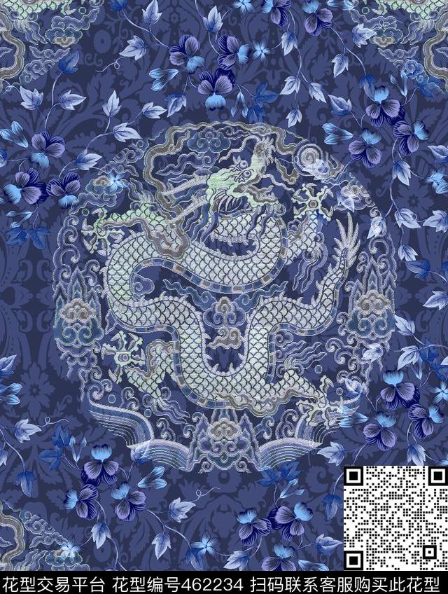 潮流东方风格复古数码印花华亿平台下载（图片编号: 462234） - 瓦栏（Walan）