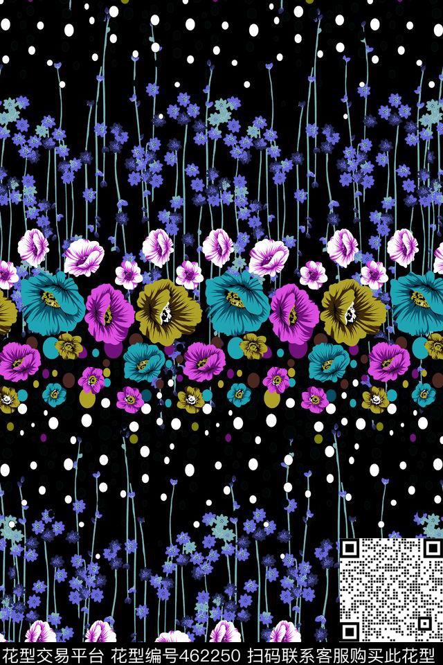 清新小花藤蔓传统印花华亿平台下载（图片编号: 462250） - 瓦栏（Walan）