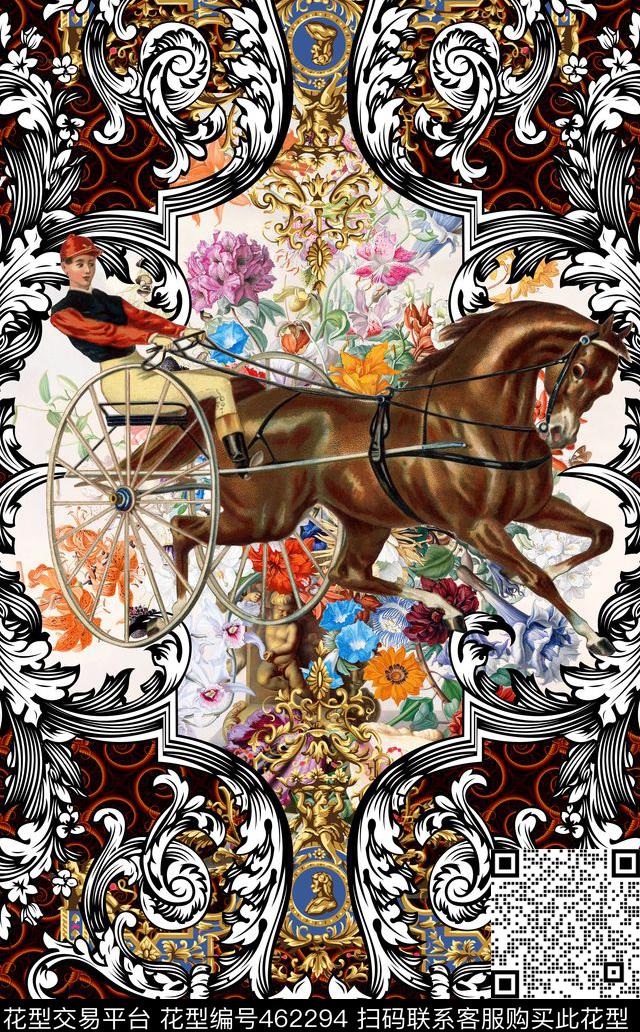 复古欧式花纹数码印花华亿平台下载（图片编号: 462294） - 瓦栏（Walan）