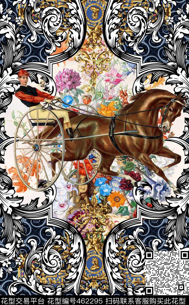 复古欧式花纹数码印花华亿平台下载（图片编号: 462295） - 瓦栏（Walan）
