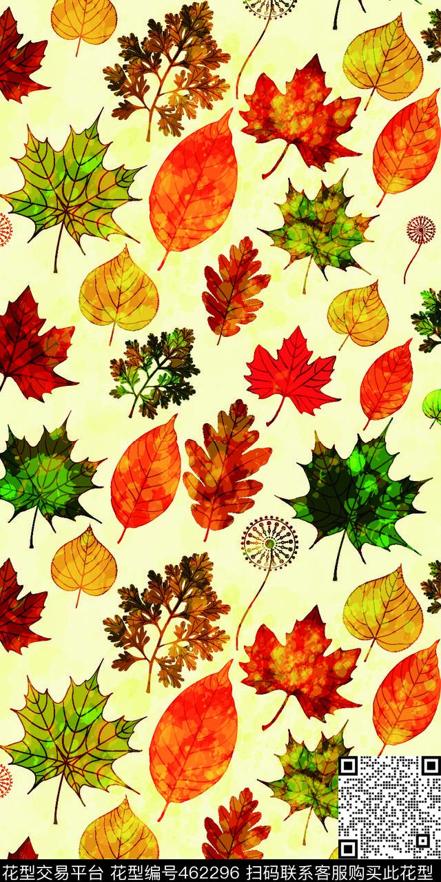 枫叶纹理棕榈叶数码印花华亿平台下载（图片编号: 462296） - 瓦栏（Walan）