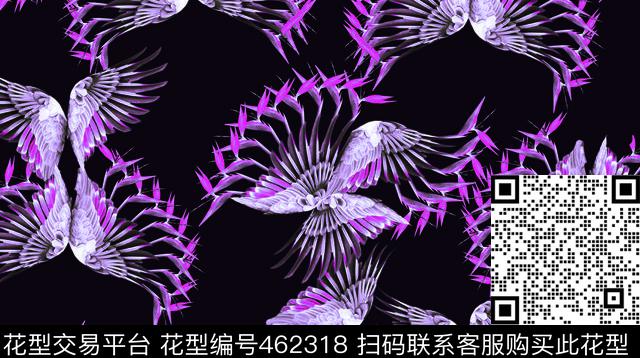 翅膀天堂鸟花数码印花华亿平台下载（图片编号: 462318） - 瓦栏（Walan）