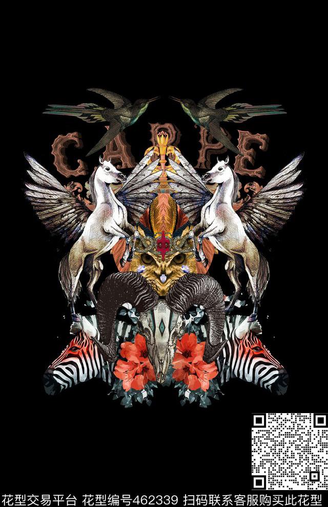 T恤卫衣秋冬潮流时尚动物数码印花华亿平台下载（图片编号: 462339） - 瓦栏（Walan）