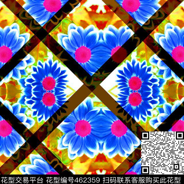 方巾花芯新颖数码印花华亿平台下载（图片编号: 462359） - 瓦栏（Walan）