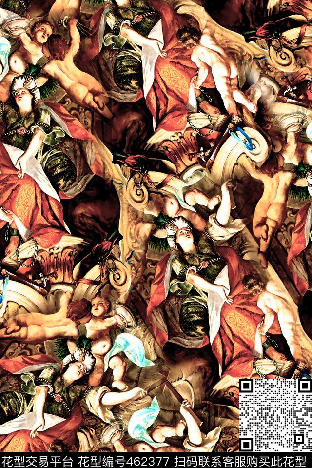 欧式民族圣女数码印花华亿平台下载（图片编号: 462377） - 瓦栏（Walan）