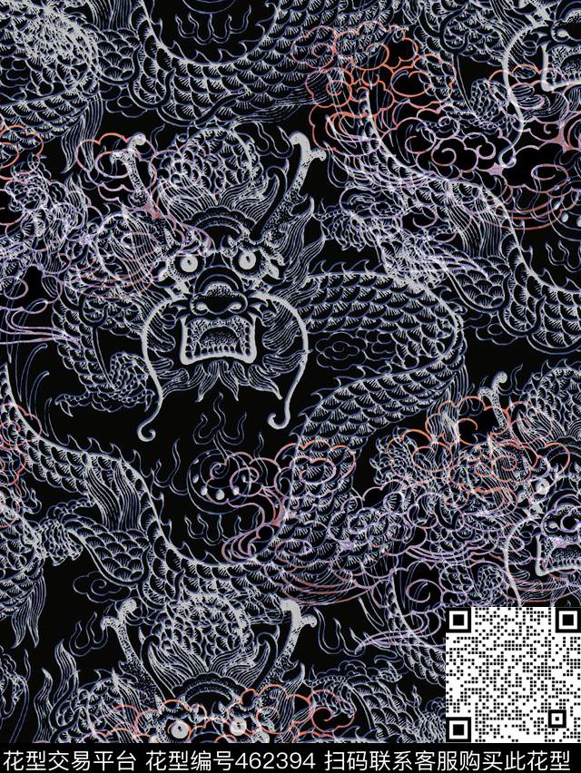 潮流抽象东方风格数码印花华亿平台下载（图片编号: 462394） - 瓦栏（Walan）