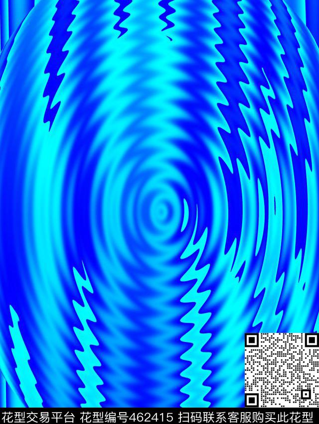 面料蓝色螺旋数码印花华亿平台下载（图片编号: 462415） - 瓦栏（Walan）