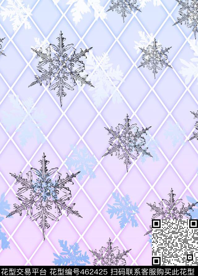 冰雪几何面料数码印花华亿平台下载（图片编号: 462425） - 瓦栏（Walan）