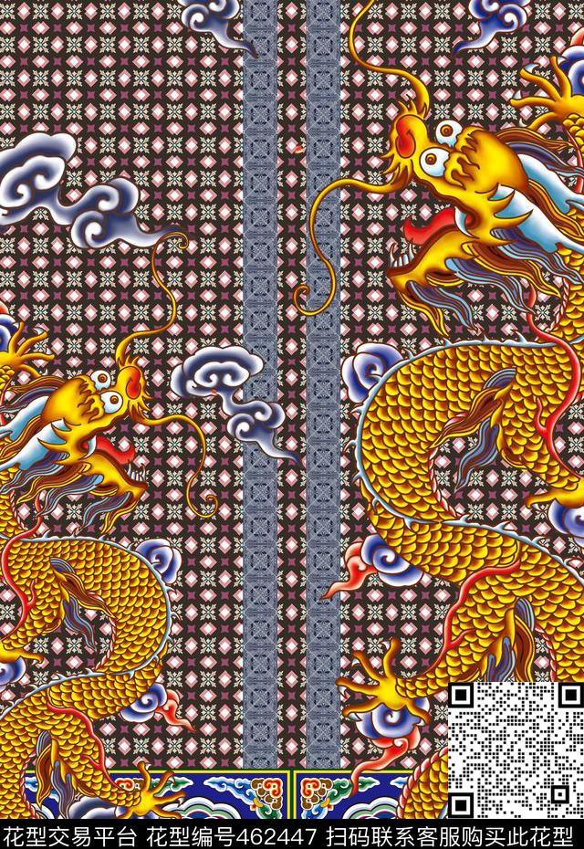 定位古代龙袍男装数码印花华亿平台下载（图片编号: 462447） - 瓦栏（Walan）