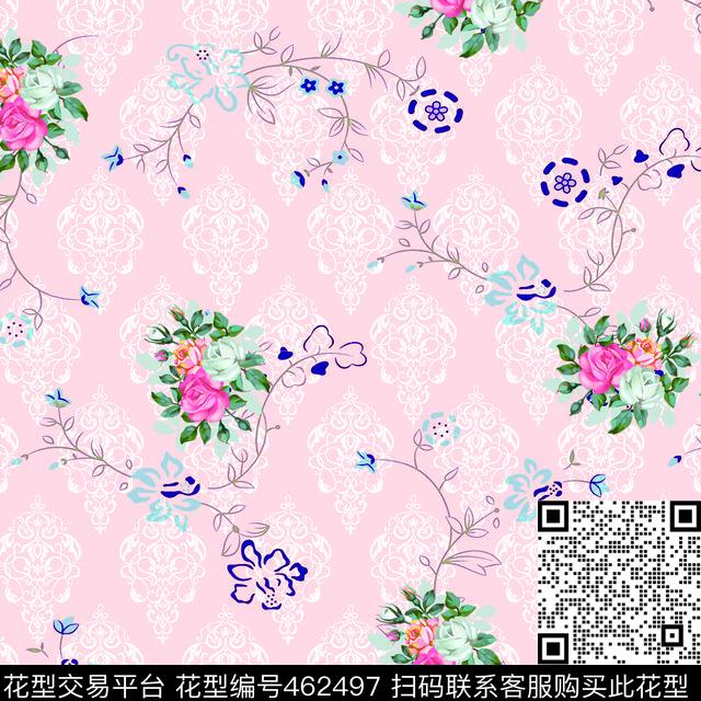 花卉清新风中国风传统印花华亿平台下载（图片编号: 462497） - 瓦栏（Walan）