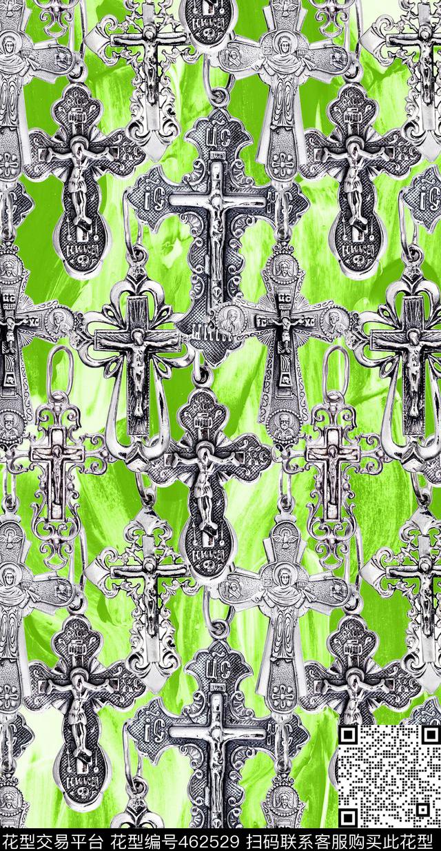 现代风金属十字架肌理笔触数码印花华亿平台下载（图片编号: 462529） - 瓦栏（Walan）