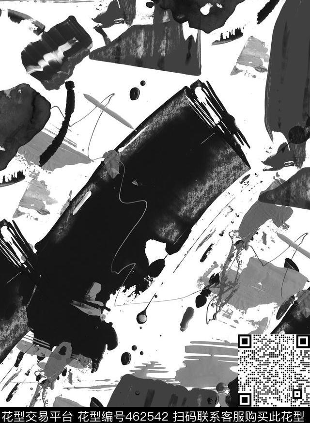 大块色彩笔触漂亮色彩数码印花华亿平台下载（图片编号: 462542） - 瓦栏（Walan）