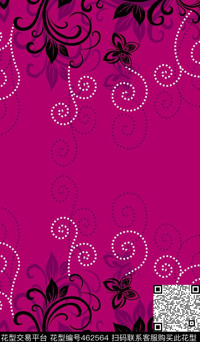 定位华亿平台矢量花藤传统印花华亿平台下载（图片编号: 462564） - 瓦栏（Walan）