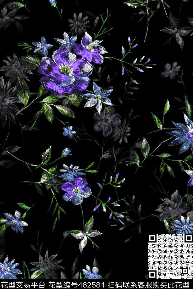 时尚碎花花卉数码印花华亿平台下载（图片编号: 462584） - 瓦栏（Walan）
