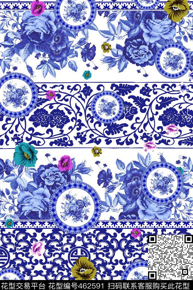 窗帘高档沙发布花卉传统印花华亿平台下载（图片编号: 462591） - 瓦栏（Walan）