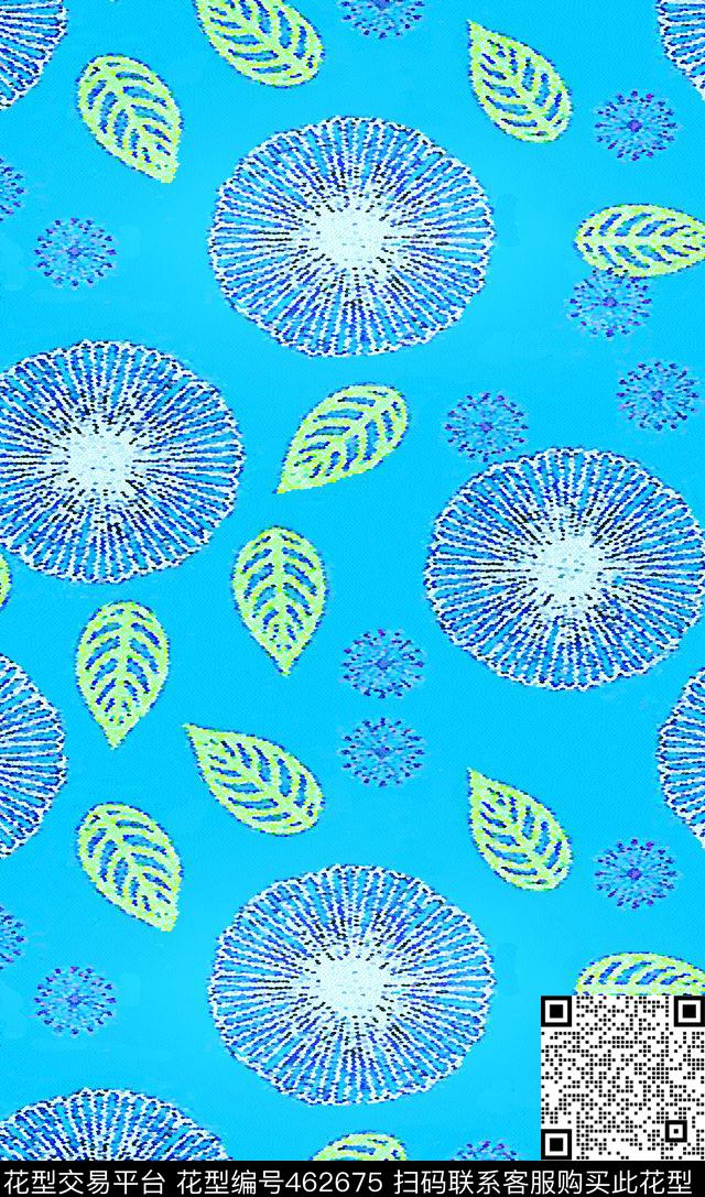 淡然清新叶子数码印花华亿平台下载（图片编号: 462675） - 瓦栏（Walan）