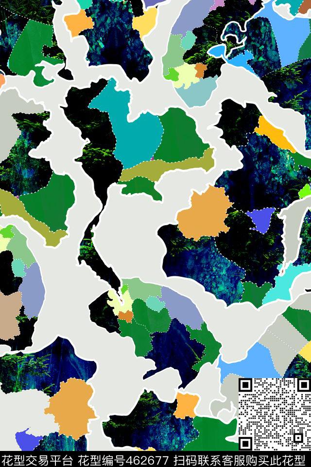 大牌迷彩肌理数码印花华亿平台下载（图片编号: 462677） - 瓦栏（Walan）