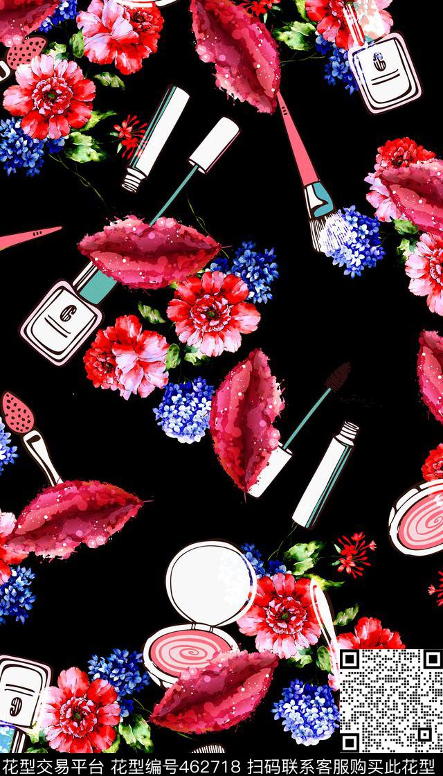 花卉化妆品时尚数码印花华亿平台下载（图片编号: 462718） - 瓦栏（Walan）