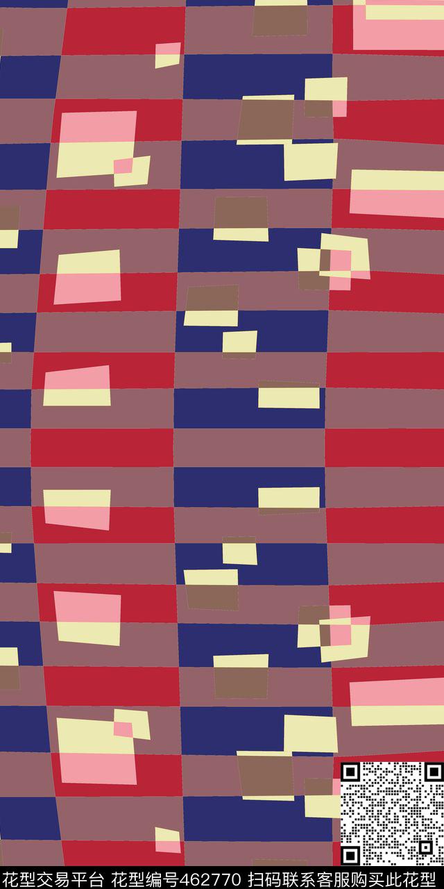 条纹色块错位传统印花华亿平台下载（图片编号: 462770） - 瓦栏（Walan）