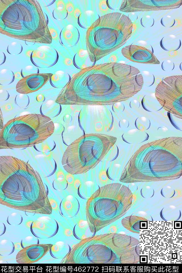 现代羽毛水泡数码印花华亿平台下载（图片编号: 462772） - 瓦栏（Walan）