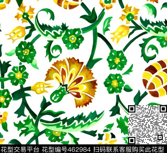 宫廷风西西里100元买断区数码印花华亿平台下载（图片编号: 462984） - 瓦栏（Walan）