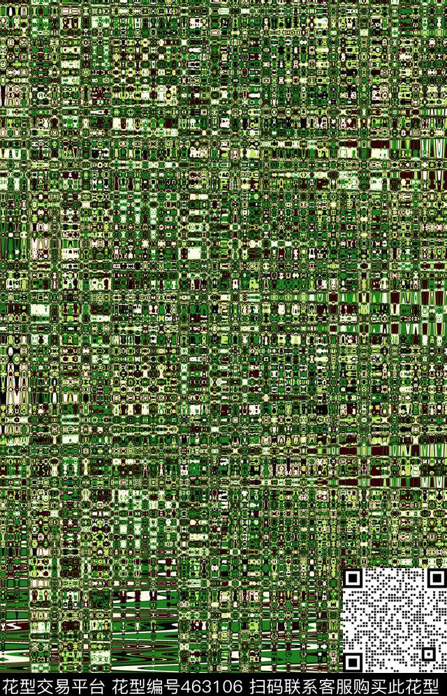 抽象格子波纹中国红橄榄绿黄色艳绿传统印花华亿平台下载（图片编号: 463106） - 瓦栏（Walan）