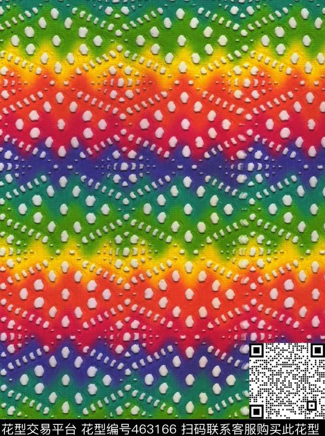 欧美彩色蕾丝彩点传统印花华亿平台下载（图片编号: 463166） - 瓦栏（Walan）