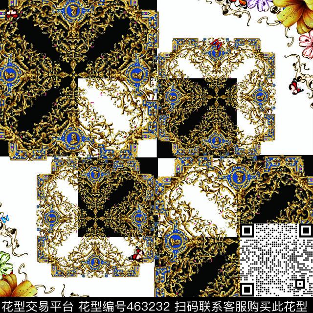 大牌黑黄数码印花华亿平台下载（图片编号: 463232） - 瓦栏（Walan）