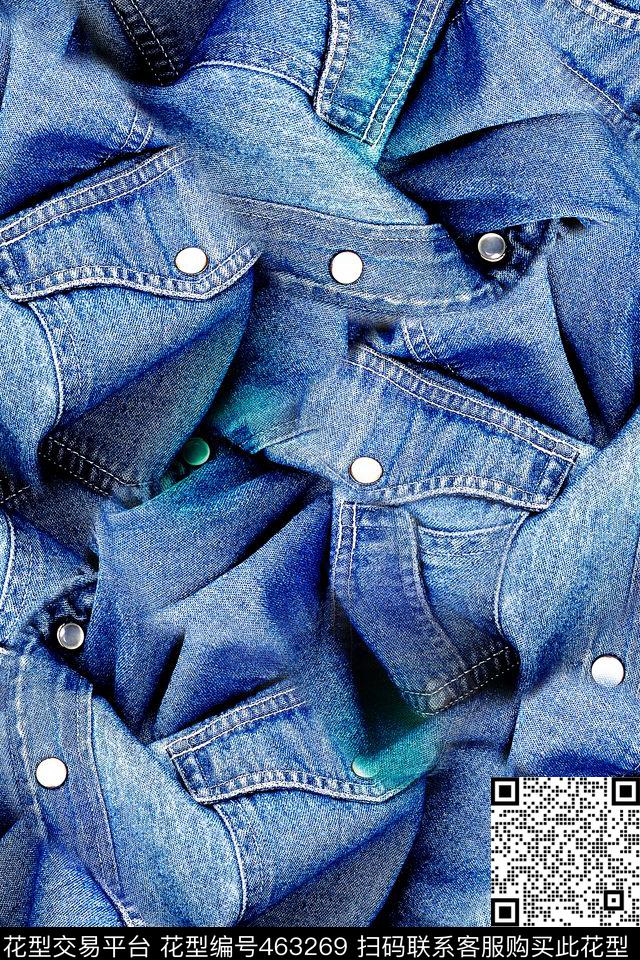 时尚牛仔布流行时尚数码印花华亿平台下载（图片编号: 463269） - 瓦栏（Walan）