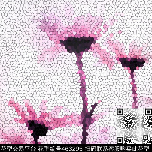 花卉抽象不规则数码印花华亿平台下载（图片编号: 463295） - 瓦栏（Walan）