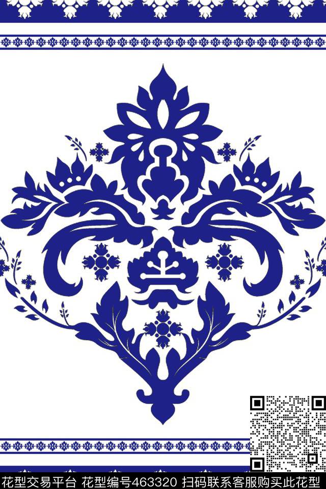 古典花纹蕾丝花纹纹样传统印花华亿平台下载（图片编号: 463320） - 瓦栏（Walan）