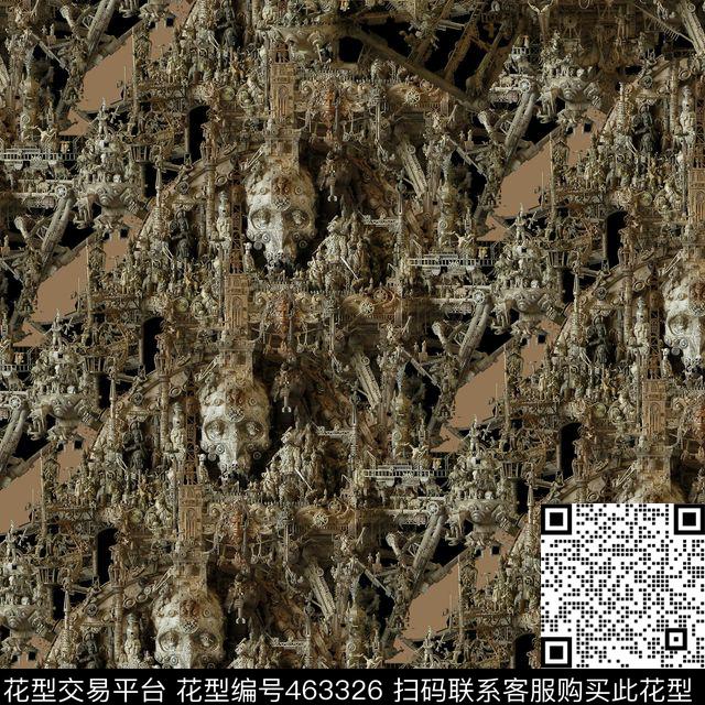 复古歌特华丽数码印花华亿平台下载（图片编号: 463326） - 瓦栏（Walan）